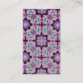 Carte De Visite TOPKAPI, FLORALE ROSE NOIR FLEURS ORIENTALES Gris (Dos)