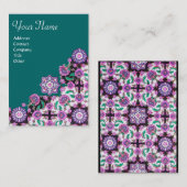 CARTE DE VISITE TOPKAPI, FLORALE ROSE VERT ORIENTAL DAMASK FLEURS (Devant / Derrière)