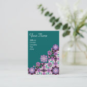 CARTE DE VISITE TOPKAPI, FLORALE ROSE VERT ORIENTAL DAMASK FLEURS (Debout devant)