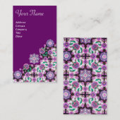 Carte De Visite TOPKAPI, FLORALE ROSE VERT ORIENTAL FLEURS violett (Devant / Derrière)