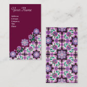 Carte De Visite TOPKAPI, FLORALE ROSE VERT ORIENTAL FLEURS violett (Devant / Derrière)