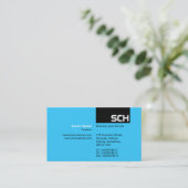 Carte De Visite TopTag - Noir avec bleu 33CCFF (Debout devant)