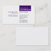 Carte De Visite TopTag University - Deep Purple (Devant / Derrière)