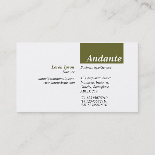 Carte De Visite TopTag v3 - Drab d'olive (Devant)