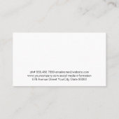 Carte De Visite Toque | Champignons de Steak (Dos)