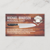 Carte De Visite Toque | Couteau | Bois (Devant)