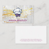 Carte De Visite Toque | Gold Splatter | Ardoise (Devant / Derrière)