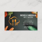 Carte De Visite Toque | Logo de cuillère et fourche (Devant)