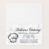 Carte De Visite Toque | Silverware | Arrière-plan en marbre (Extérieur déplié)
