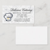 Carte De Visite Toque | Silverware | Arrière-plan en marbre (Devant / Derrière)