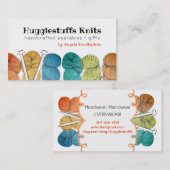 Carte de visite tordu d'aiguilles de tricot (Devant / Derrière)