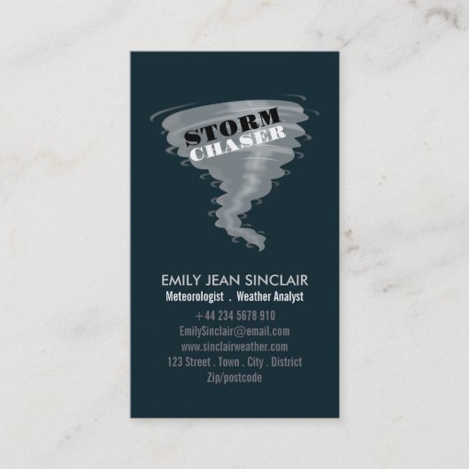 Carte De Visite Tornade - Conception de ciseaux de tempête, météor (Devant)