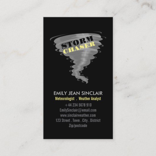 Carte De Visite Tornade - Conception de ciseaux de tempête, météor (Devant)