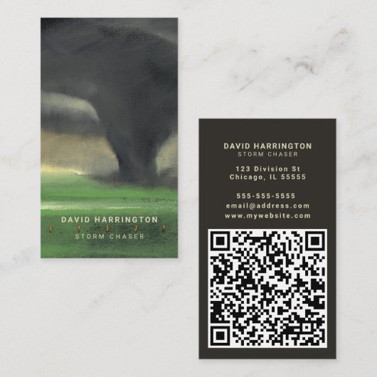 Carte De Visite Tornado personnalisé QR Code scanner Météo Chaser (Devant / Derrière)