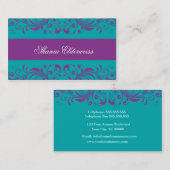 Carte de visite torquoise pourpre (Devant / Derrière)