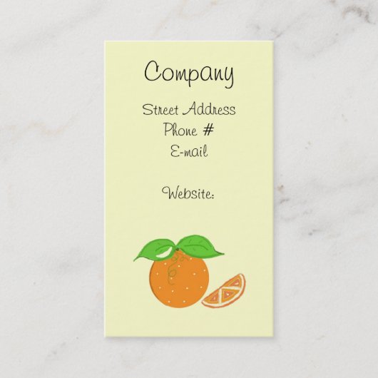 Carte De Visite Torsion Orange (Devant)