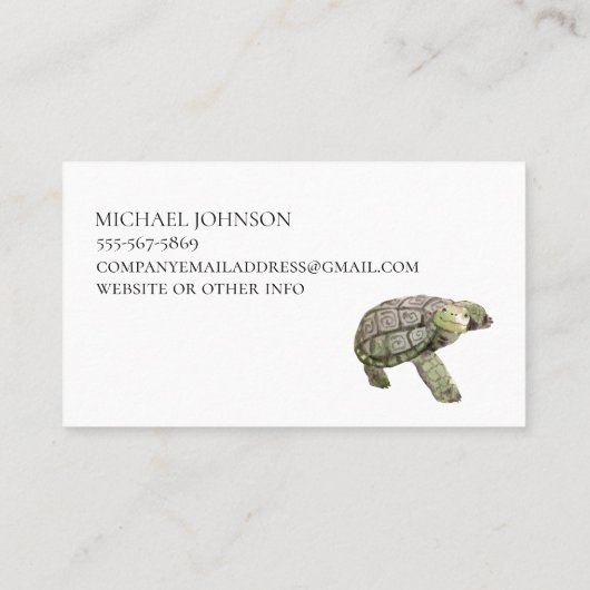 Carte De Visite Tortoise de serpent Repestin Python Boa Pet (Dos)