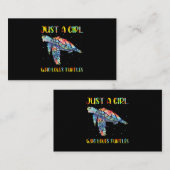 Carte De Visite Tortue Aquarelle Océan Mer Juste Une Fille Qui Aim (Devant / Derrière)