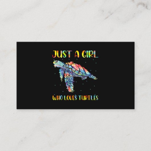 Carte De Visite Tortue Aquarelle Océan Mer Juste Une Fille Qui Aim (Devant)