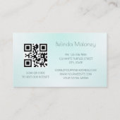 Carte De Visite Tortue blanche turquoise Scan Code QR (Dos)