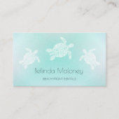 Carte De Visite Tortue blanche turquoise Scanner le code QR (Devant)