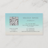 Carte De Visite Tortue de mer argentée | Code QR côtier (Dos)
