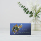 Carte De Visite Tortue de mer bleu vert (Debout devant)