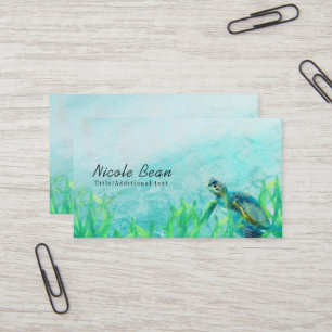 Carte De Visite Tortue de mer Océan Plage Art Élégant Tropical Chi