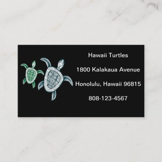 Carte De Visite Tortue de mer verte d'Hawaï (Devant)