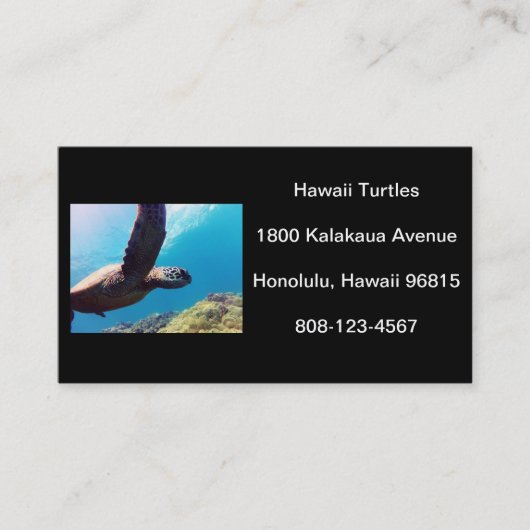 Carte De Visite Tortue d'Hawaii (Devant)