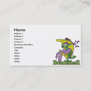 Carte De Visite tortue glamour fille cartoon