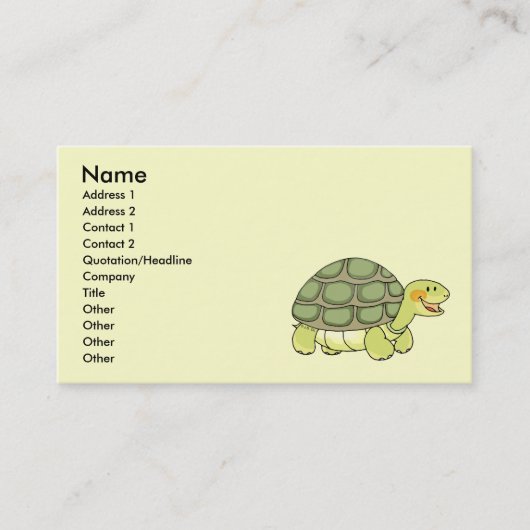 Carte De Visite Tortue mignonne (Devant)