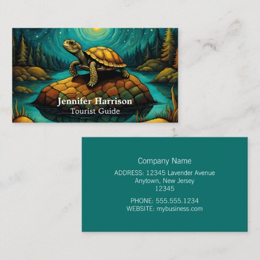 Carte De Visite Tortue Rock River (Devant / Derrière)