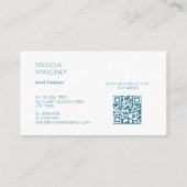 Carte De Visite Tortues Blanches de Style Plage Scannez le Code QR (Dos)