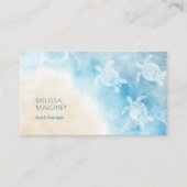 Carte De Visite Tortues Blanches de Style Plage Scannez le Code QR (Devant)