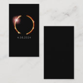Carte De Visite Total Solaire Eclipse 8 avril 2024 (Devant / Derrière)