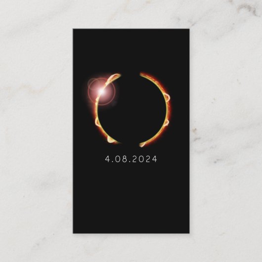 Carte De Visite Total Solaire Eclipse 8 avril 2024 (Devant)