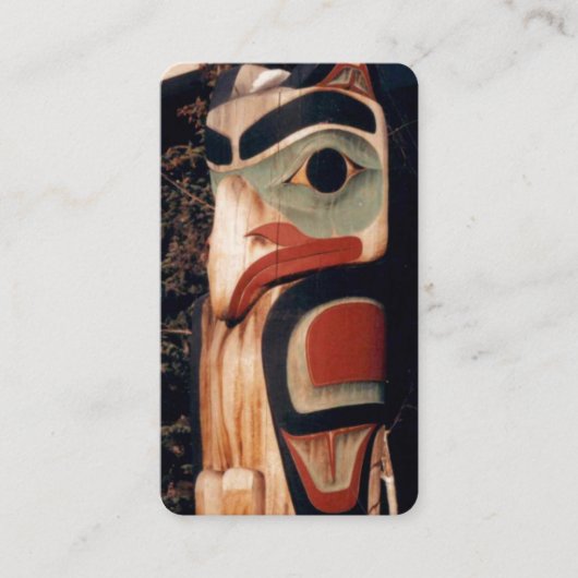Carte De Visite Totem en bois sculpté de l'Alaska Pole photo (Devant)