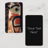 Carte De Visite Totem en bois sculpté de l'Alaska Pole photo (Devant / Derrière)