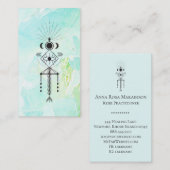 Carte De Visite *~* Totem Lune OEil Astrologie Florale Yoga Reiki (Devant / Derrière)