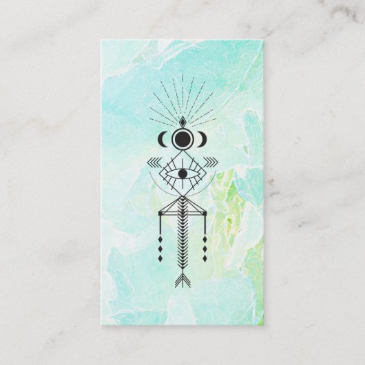 Carte De Visite *~* Totem Lune OEil Astrologie Florale Yoga Reiki (Devant)