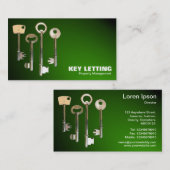 Carte De Visite Touches - Blanc sur vert brillant (Devant / Derrière)