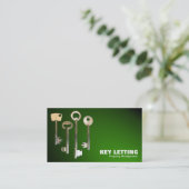 Carte De Visite Touches - Blanc sur vert brillant (Debout devant)