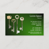 Carte De Visite Touches - Blanc sur vert brillant (Dos)