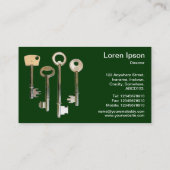 Carte De Visite Touches - Blanc sur Vert foncé (Dos)