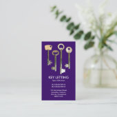 Carte De Visite Touches - Blanc sur violet profond (Debout devant)