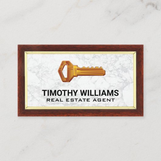 Carte De Visite Touches | Bordure du bois | Marbre (Devant)