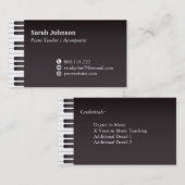 Carte De Visite Touches Clavier Classique Clavier Musique Professe (Devant / Derrière)