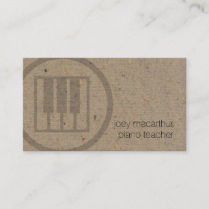 Carte De Visite Touches clavier de l'enseignant de piano Icon Musi