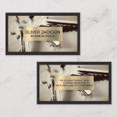 Carte De Visite Touches de la maison | Cadre métal or (Devant / Derrière)